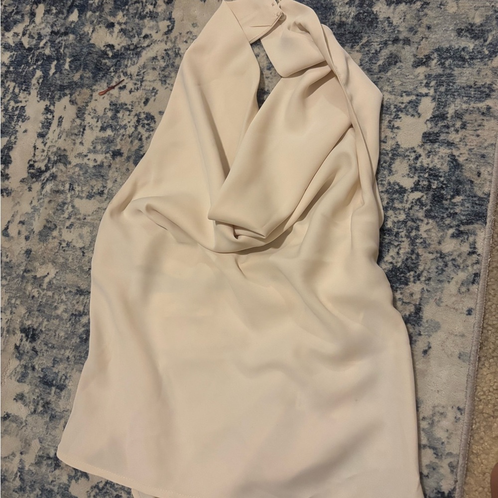 Elegant Cream Halter Top